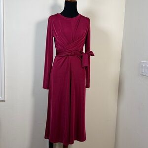 HALOGEN Elegant Burgundy Dress XS